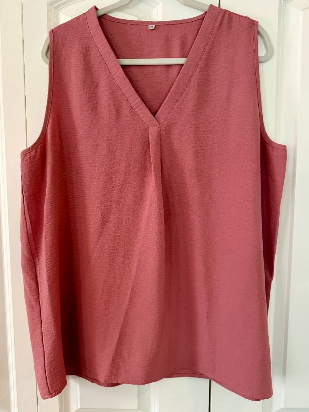 Sleeveless V-Neck Blouse | Dusty Rose | Size | XL